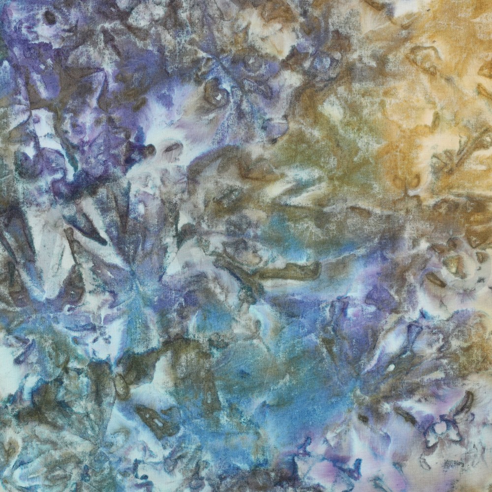 HANDCRAFTED BATIK COTTON GOLD/LAVENDER