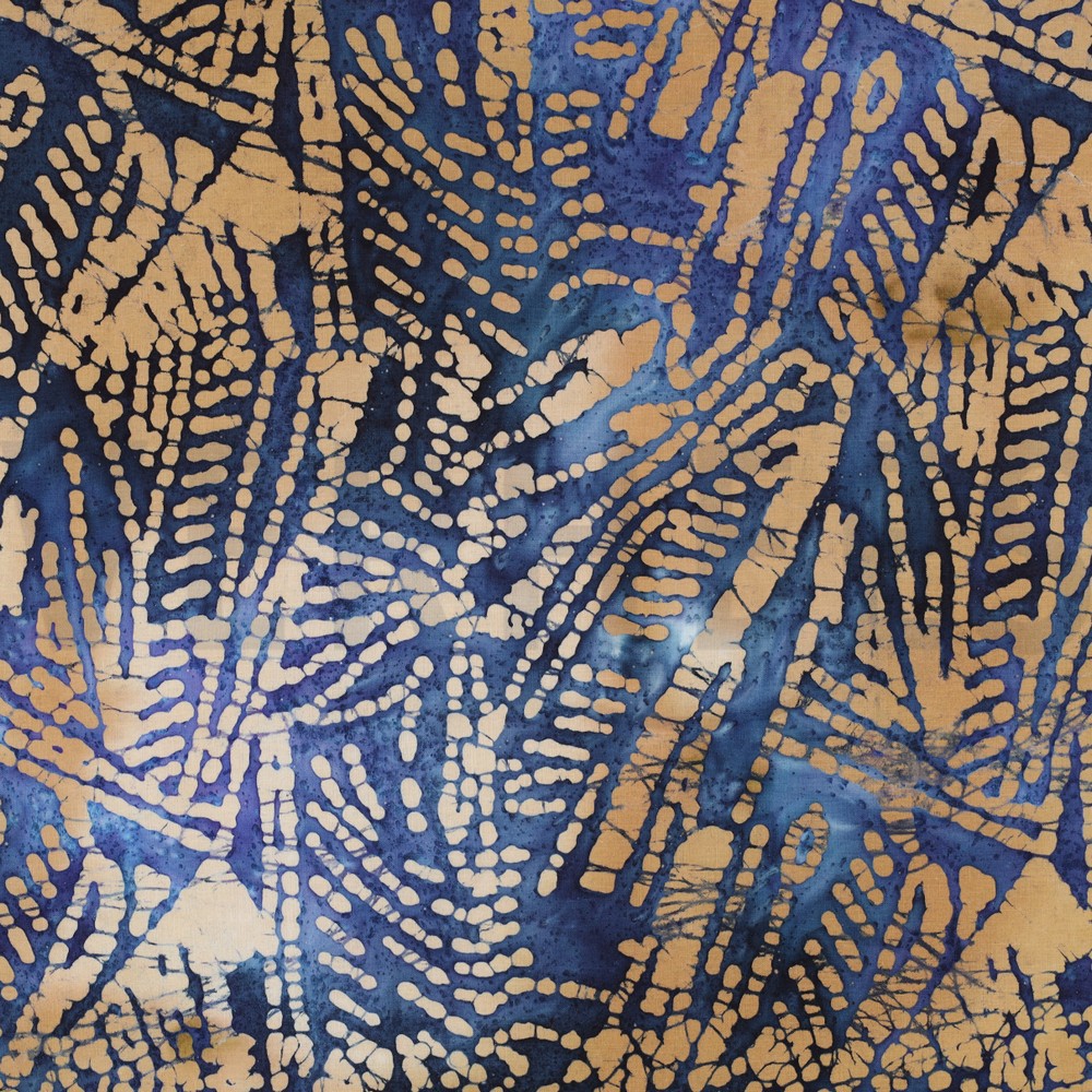 HANDGEMAAKTE BATIK KATOEN MARINEBLAUW