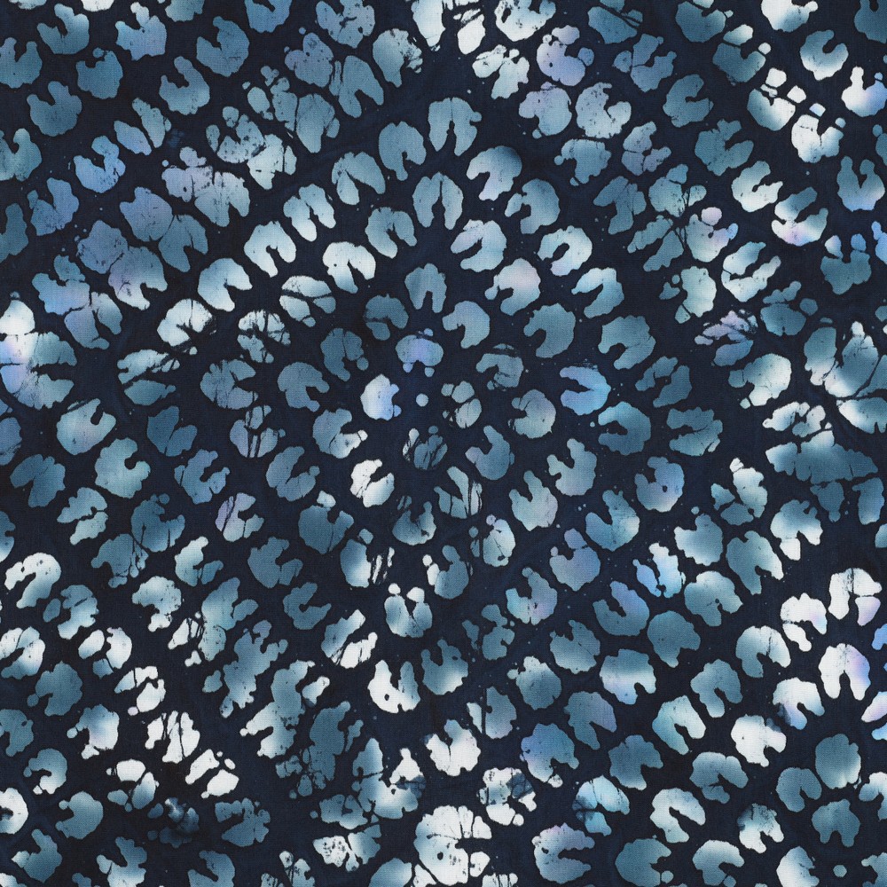 HANDGEMAAKTE BATIK VISCOSE MARINEBLAUW