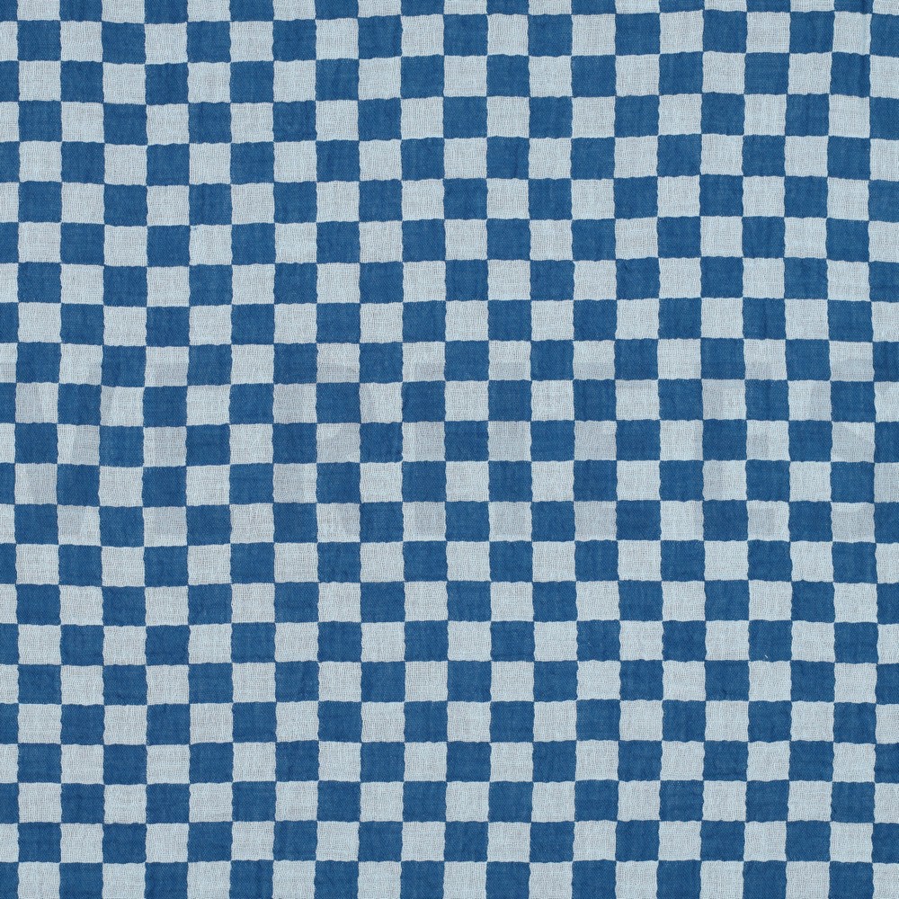 DOUBLE GAUZE DOUBLE SIDED CHECKS BLUE