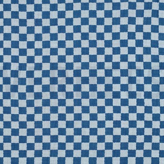 DOUBLE GAUZE DUBBELZIJDIGE RUITEN BLAUW #7