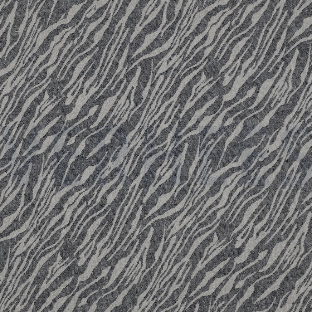 DOUBLE GAUZE JACQUARD DIERENHUID MARINEBLAUW