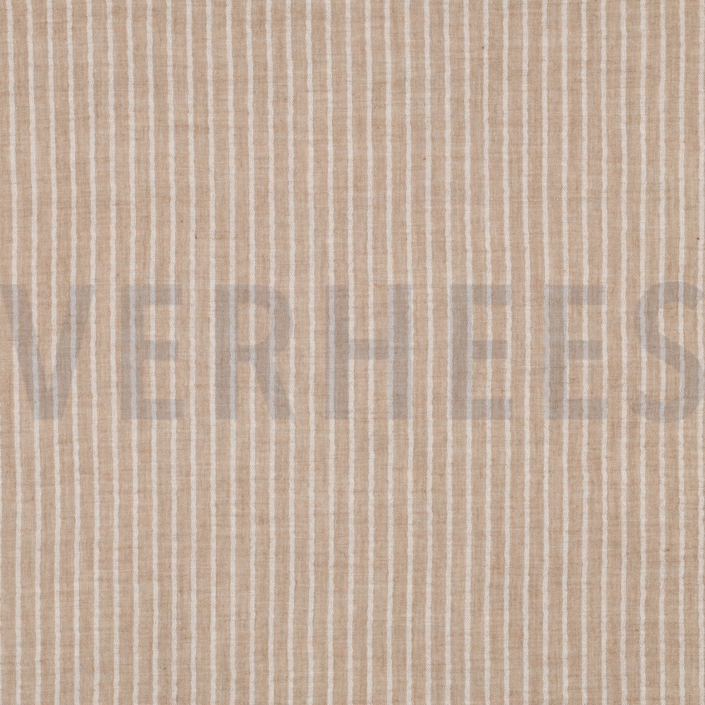 MUSSELIN GARNGEFÄRBT STREIFEN TAUPE