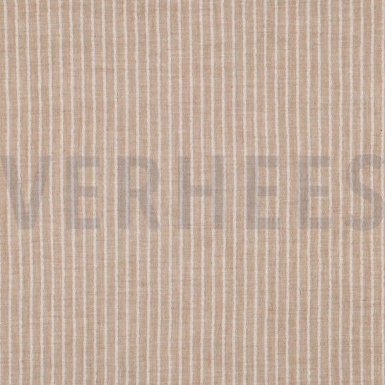 MUSSELIN GARNGEFÄRBT STREIFEN TAUPE #7