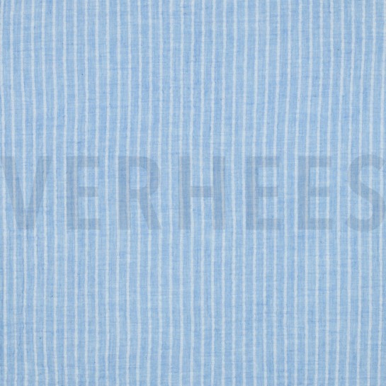 DOUBLE GAUZE YARN DYED STRIPES LIGHT BLUE #7