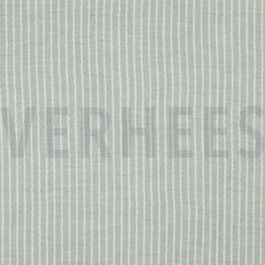 DOUBLE GAUZE GARENGEVERFD STREPEN OUDGROEN #7