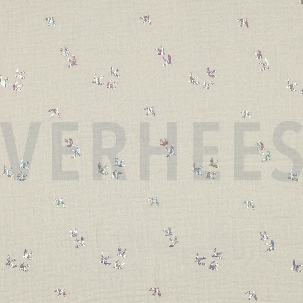 MUSSELIN FOLIE VÖGEL ECRU