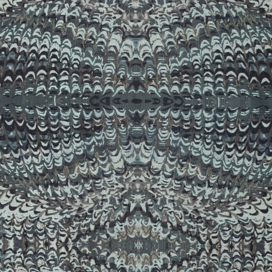 JACQUARD ABSTRACT LUREX PINE GREEN #7