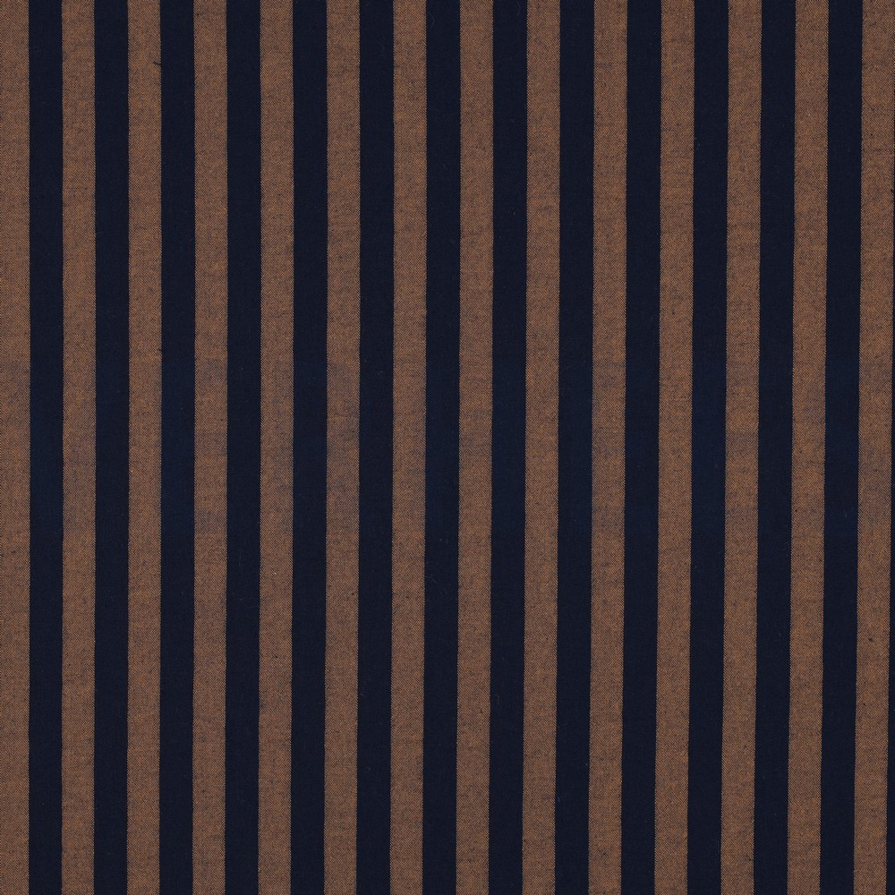 BAUMWOLLE GARNGEFÄRBT STREIFEN MARINEBLAU