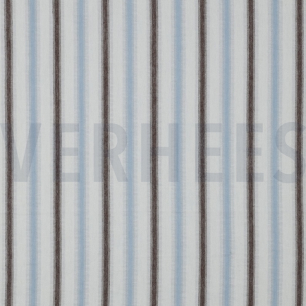 KATOEN SEERSUCKER GARENGEVERFD STREPEN BLAUW (hover)