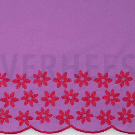 COTTON EMBROIDERY ONE-SIDE BORDER PURPLE/RED (hover)