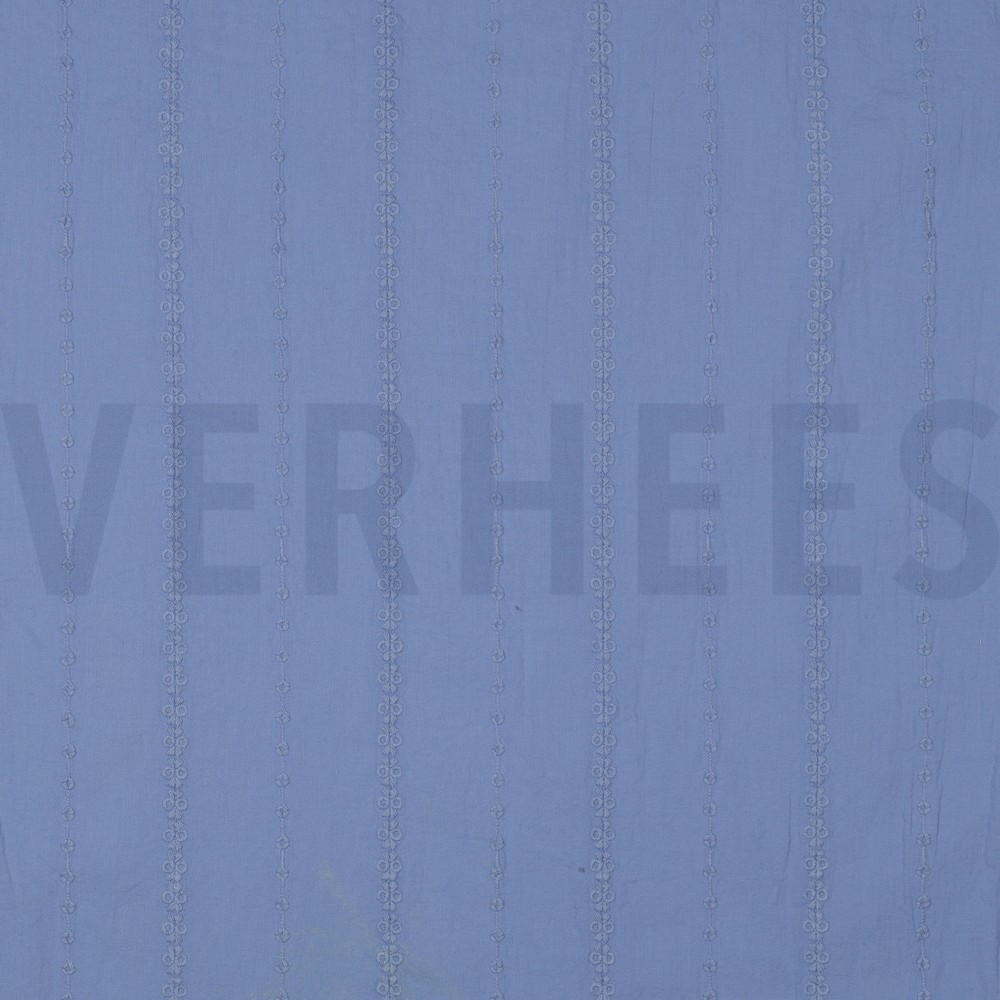 BAUMWOLLE VOILE STICKEREI STREIFEN LAVENDEL