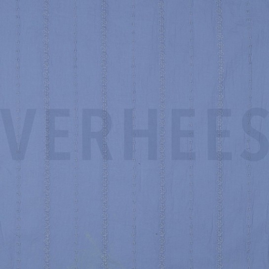 KATOEN VOILE EMBROIDERY STREPEN LAVENDEL #7