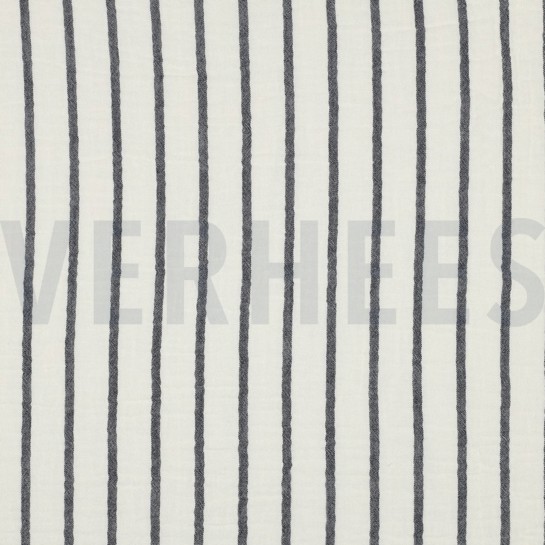 DOUBLE GAUZE YARN DYED STRIPES NAVY #7