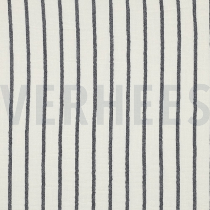 DOUBLE GAUZE YARN DYED STRIPES NAVY (hover)