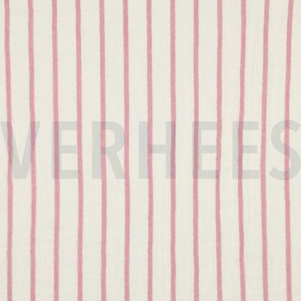 DOUBLE GAUZE GARENGEVERFD STREPEN MAUVE (hover)