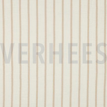 DOUBLE GAUZE YARN DYED STRIPES BEIGE (hover)