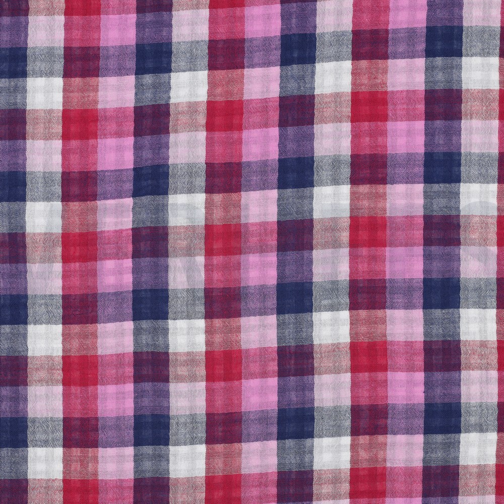 DOUBLE GAUZE DOUBLE SIDED CHECKS LILA / NAVY