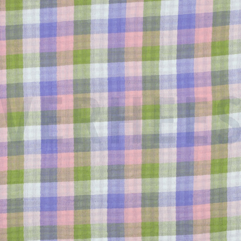 DOUBLE GAUZE DUBBELZIJDIGE RUITEN LICHTROZE / LAVENDEL