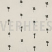 MUSSELIN STICKEREI PALMEN NATURAL GEWASCHEN (thumbnail)