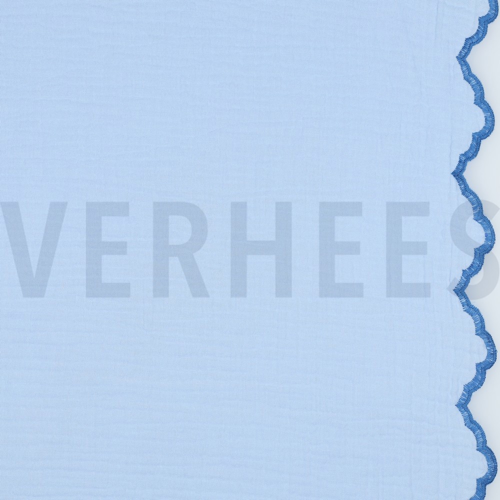 DOUBLE GAUZE TWO-SIDE SCALLOP LIGHT BLUE