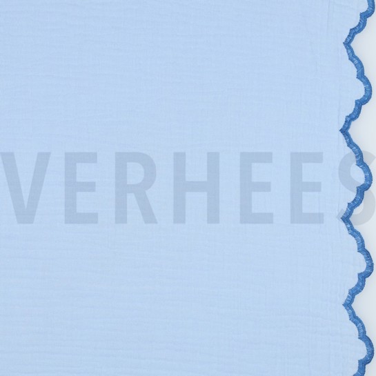 DOUBLE GAUZE TWEE-ZIJDIGE GOLFRAND LICHTBLAUW #7