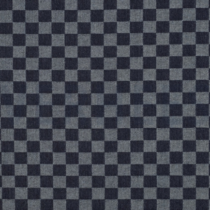 DENIM JACQUARD RUITEN JEANSBLAUW (hover)