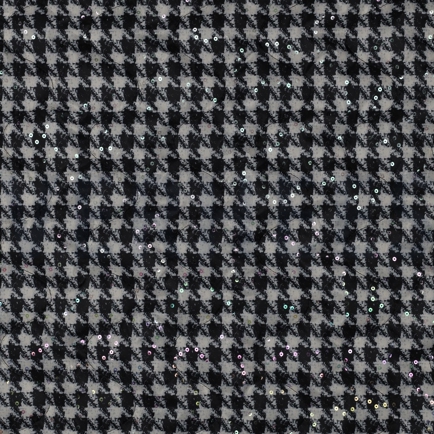 STEPPSTOFF HAHNENTRITT FOIL PAILLETTEN SCHWARZ/WEISS (hover)