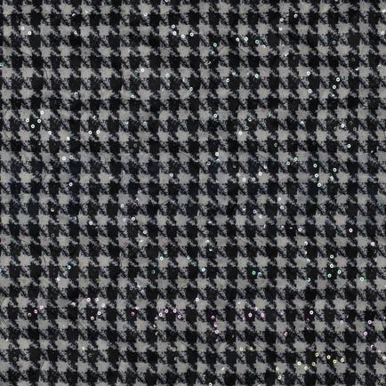STEPPED PIED DE POULE FOIL SEQUINS BLACK/WHITE (hover)