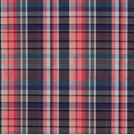 COTTON YARN DYED CHECKS DARK CORAL (hover)