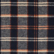 GEBÜRSTETER MANTELSTOFF GARNGEFÄRBT KAROS MARINEBLAU (thumbnail)