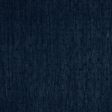 BAUMWOLLE KRINKEL DOBBY LUREX GOLD MARINEBLAU (hover)