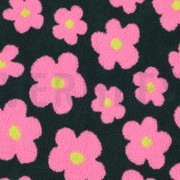 TEDDYSTOFF JACQUARD BLUMEN ARMYGRÜN/ROSA (thumbnail)