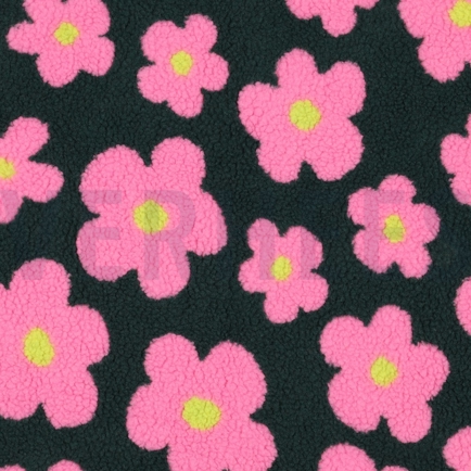 TEDDY JACQUARD FLOWERS ARMY GREEN/PINK (hover)