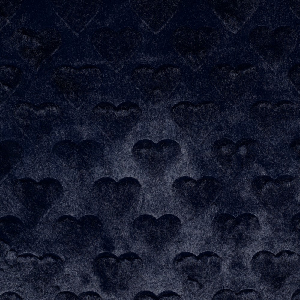 FAUX FUR HEARTS NAVY