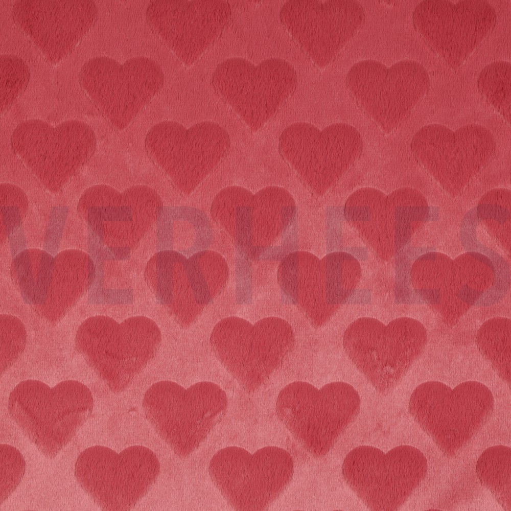 FAUX FUR HEARTS ROUGE