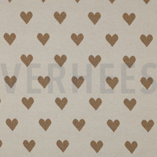 KNITTED JACQUARD LUREX HEARTS NATURAL #7