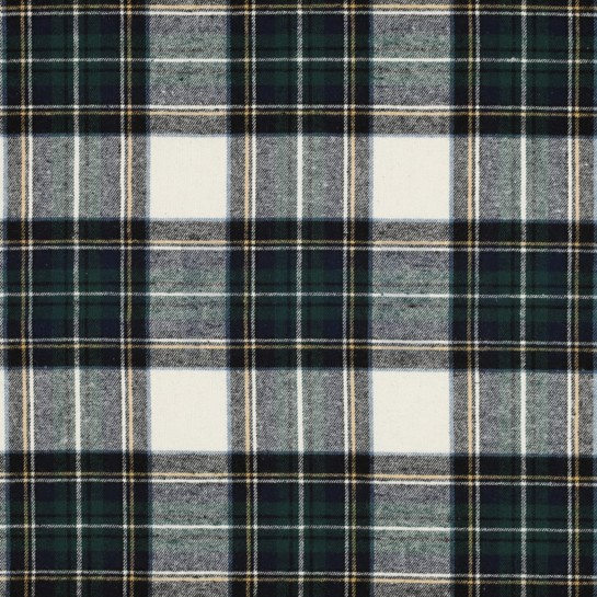 BAUMWOLLE GARNGEFÄRBT ANGERAUT KAROS ECRU/MARINEBLAU #7