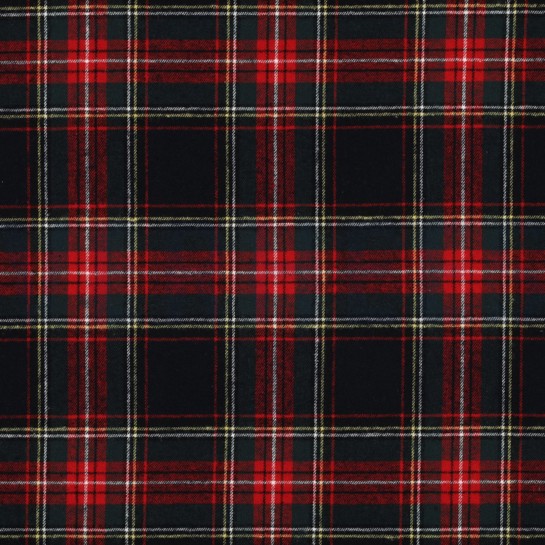 KATOEN GARENGEVERFD GEBORSTELDE RUITEN DONKERBLAUW/ROOD #7