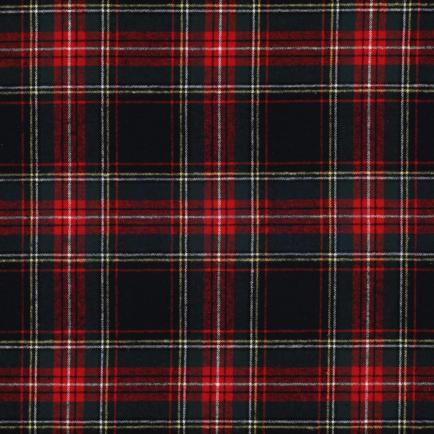 COTTON YARN DYED BRUSHED CHECKS NAVY/RED (hover)