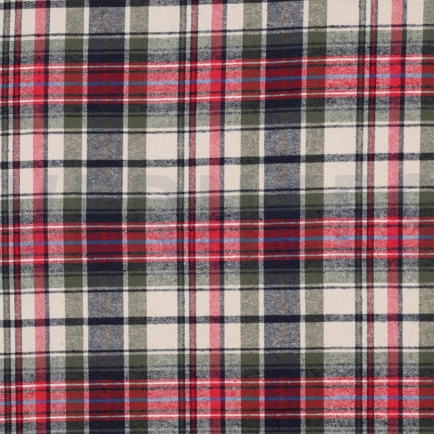 BAUMWOLLE GARNGEFÄRBT ANGERAUT KAROS ESSIGGURKE (hover)