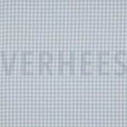 BAUMWOLLE GARNGEFÄRBT ANGERAUT KAROS HELLBLAU (thumbnail)