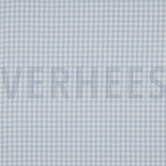 BAUMWOLLE GARNGEFÄRBT ANGERAUT KAROS HELLBLAU #7