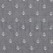 MUSSELIN JACQUARD ANKER ZWEISEITIG MARINEBLAU (thumbnail)