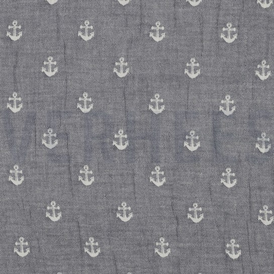 MUSSELIN JACQUARD ANKER ZWEISEITIG MARINEBLAU #7