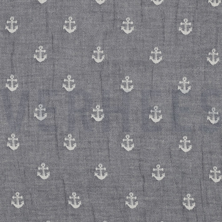 DOUBLE GAUZE JACQUARD ANCHORS TWO-SIDED NAVY (hover)