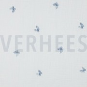 DOUBLE GAUZE EMBROIDERY VLINDERS WIT (thumbnail)