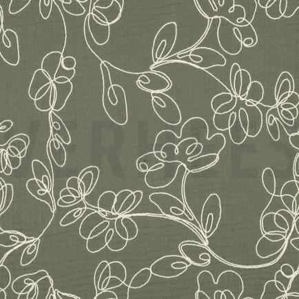 DOUBLE GAUZE EMBROIDERY BLOEMEN AUGURK (hover)