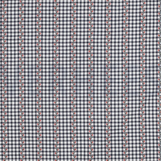 KATOEN JACQUARD BLOEMEN MARINEBLAUW #7