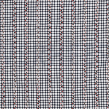 COTTON JACQUARD FLOWERS NAVY (hover)